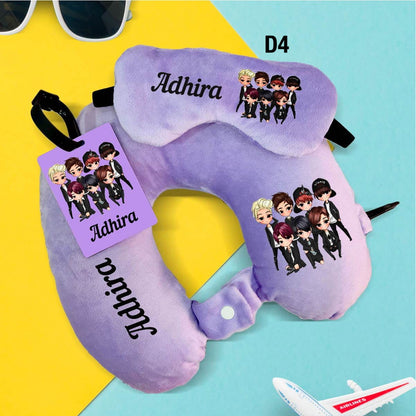 Travel Neck Pillow, Eye Mask & Luggage Tag Combo - 
