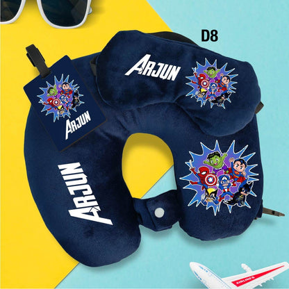 Travel Neck Pillow, Eye Mask & Luggage Tag Combo - 