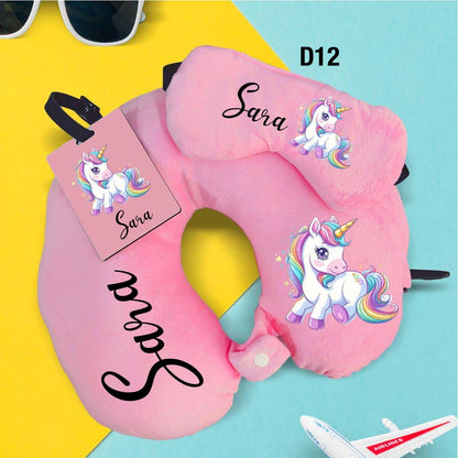 Travel Neck Pillow, Eye Mask & Luggage Tag Combo - 