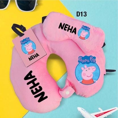 Travel Neck Pillow, Eye Mask & Luggage Tag Combo - 