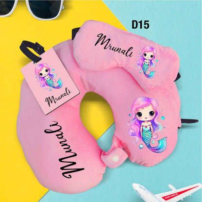 Travel Neck Pillow, Eye Mask & Luggage Tag Combo - 