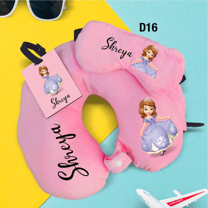 Travel Neck Pillow, Eye Mask & Luggage Tag Combo - 