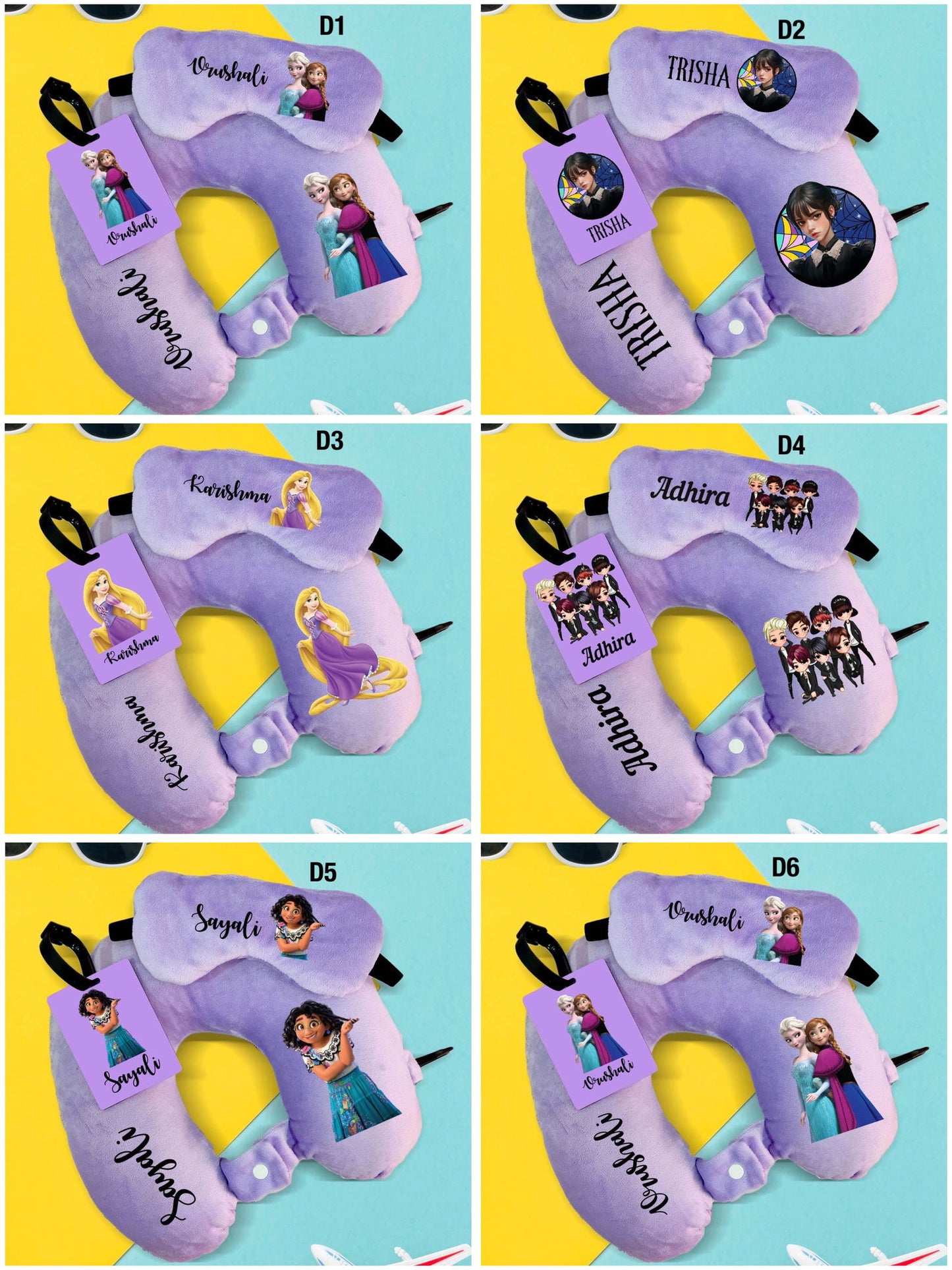 Travel Neck Pillow, Eye Mask & Luggage Tag Combo - 