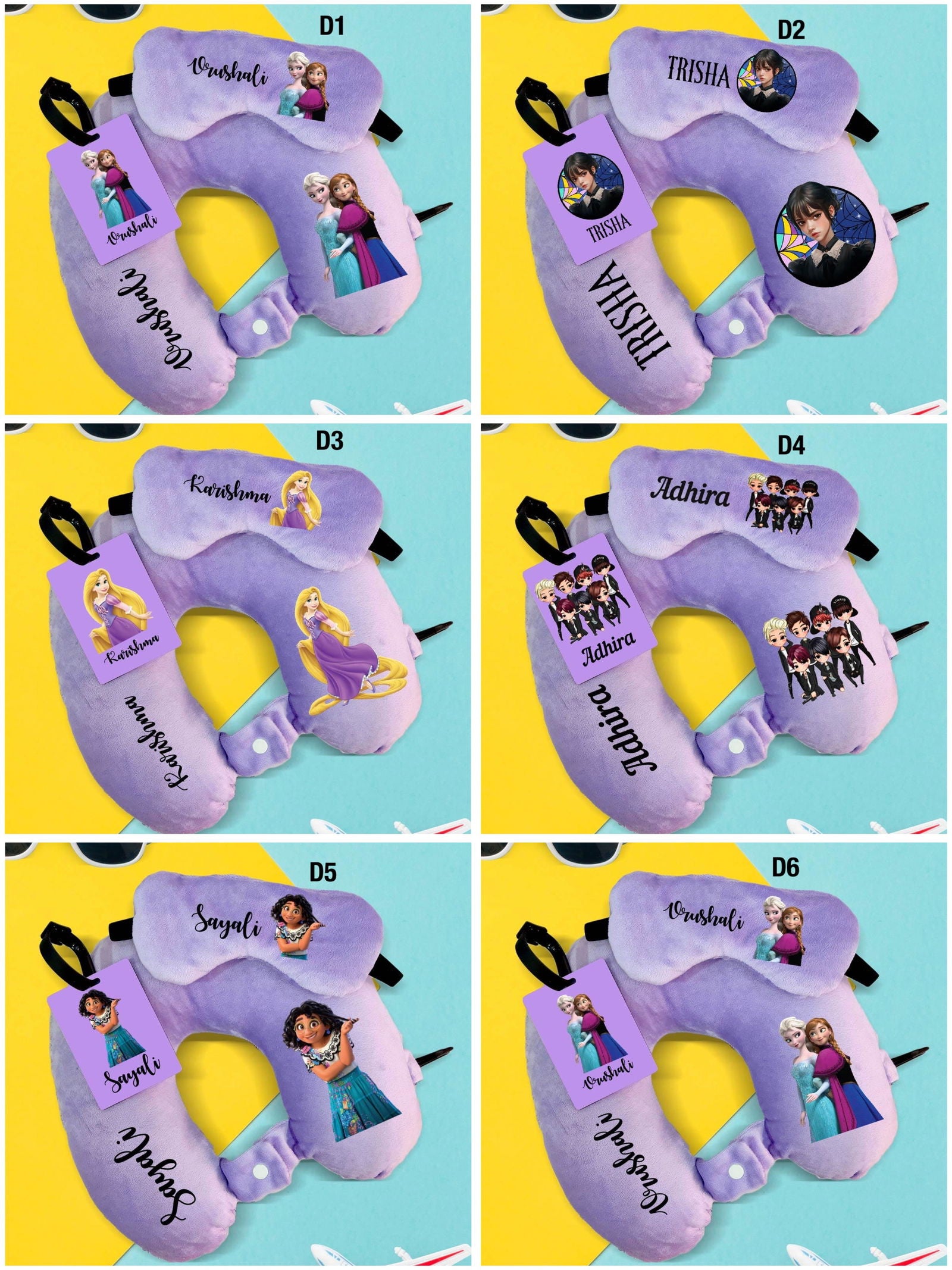 Travel Neck Pillow, Eye Mask & Luggage Tag Combo - 